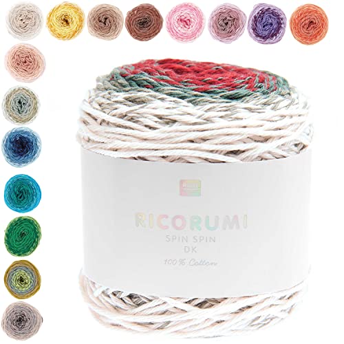 Wolle für Amigurumi | Baumwollgarn mit Farbverlauf | Ricorumi Spin Spin | 50 g Baumwolle zum Stricken und Häkeln (24) von Rico Design
