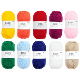 Wollpaket Basic Soft Acryl Rainbow von Rico Design