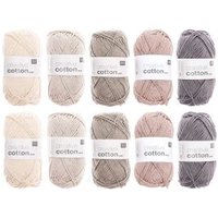 Wollpaket Creative Cotton Aran Gedeckte Farben von Rico Design