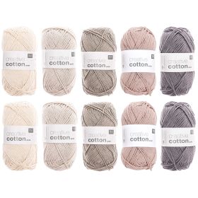 Wollpaket Creative Cotton Aran Gedeckte Farben von Rico Design