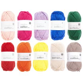 Wollpaket Creative Cotton Aran Regenbogen von Rico Design