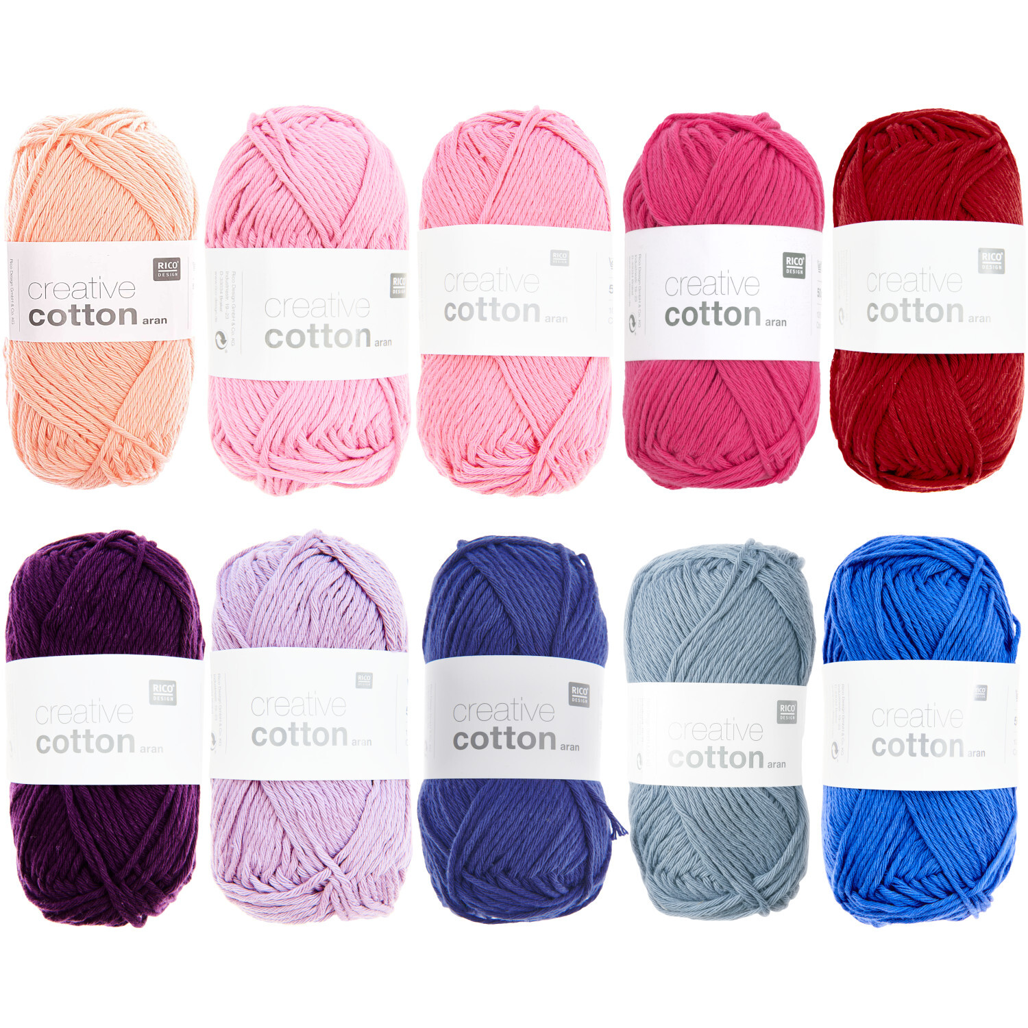 Wollpaket Creative Cotton aran Berry Colours Wollpaket Creative Cotton aran Berry Colours von Rico Design
