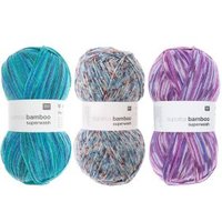 Wollpaket Sockenwolle Superba Bamboo superwash Bunt von Rico Design