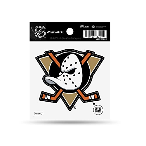 Rico Industries Anaheim Ducks Mighty Ducks Logo, 10,2 x 10,2 cm, perfekt geschnittener Aufkleber von Rico Industries