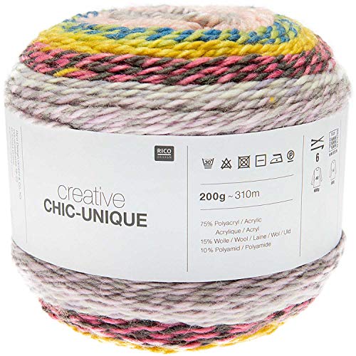 Rico Creative Chic-Unique, Farbverlaufswolle zum Häkeln oder Stricken, Bobbel Wolle Farbverlauf (006) von Rico Design