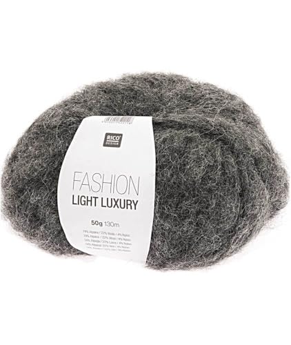 Rico Fashion Light Luxury Fb. 06 grau - leichte Wolle mit Alpakawolle zum Stricken & Häkeln made in Peru von Rico Design