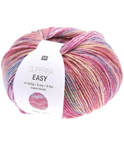 Rico Design Wolle Superba Easy, 8-fädig, Rosa, Bunt von Rico Design