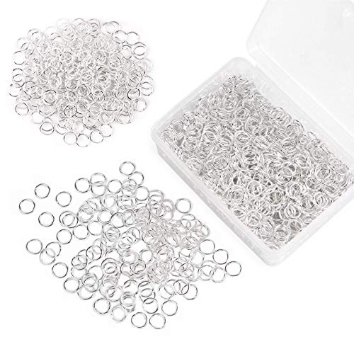 1200 Stücke Spaltringe für Schmuck, Edelstahl Biegeringe, Silber Spaltringe, Kettenringe, Verbindungsringe mit Plastik Box für Schmuckherstellung, Halskette, Armband DIY(0.35inch×0.28inch) von Riddur