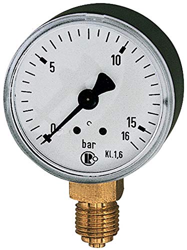 RIEGLER 101685-110.35-K Standardmanometer, Kunststoffgeh., G 1/8 unten, 0-10,0 bar, Ø 40, 1Stk von Riegler