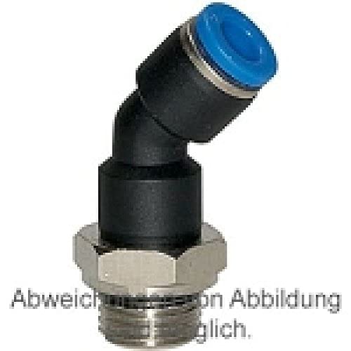 RIEGLER 109232-167.014-10 Steckverschraubung 45° »Blaue Serie«, drehbar, G 1/4 außen, Ø10mm, 1Stk von Riegler