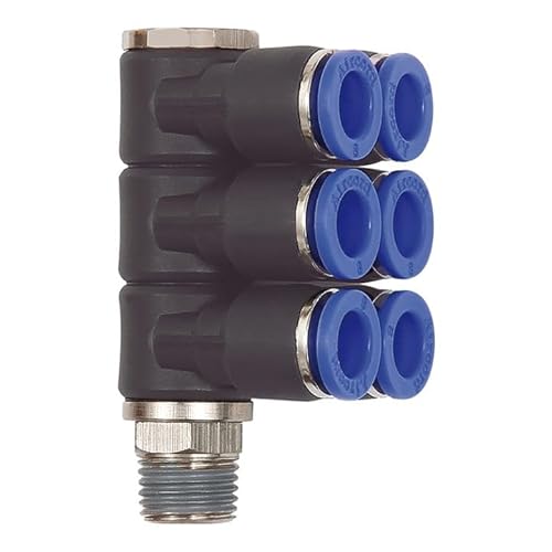 RIEGLER 109723-226.014-10 L-Mehrfachverteiler »Blaue Serie«, 6-fach, drehbar, R1/4 a. Ø10mm, 1Stk von Riegler