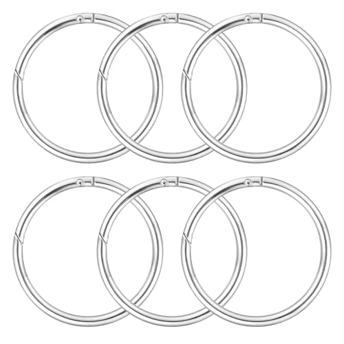 6 Stück Schlüsselring Groß,Karabiner Rund,Schlüsselring Karabiner Zinklegierung Rund 60mm OD 50mm,Karabiner Ring für Schlüsselanhänger,Taschen,Schmuck,DIY Handwerk,Silber-weiß von Rienan