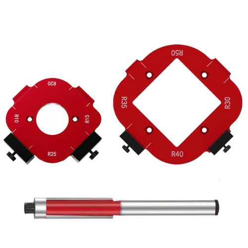 Frässchablonen für Oberfräs 2 Stück Oberfräse Schablone Radius Jig Router Schablonen Ecke Frässchablone Oberfräse Geeignet für Holzbearbeitung R10 R15 R20 R25 R30 R35 R40 R50 1 Trimmmesser mit Lager von Rienan