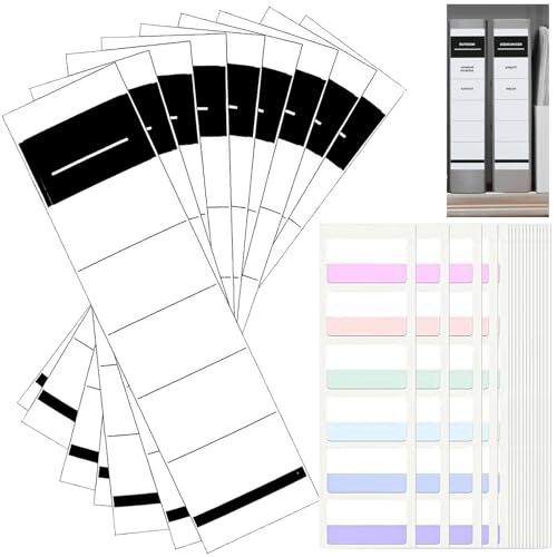 Ordnerrücken Selbstklebend 50 Stück Ordnerrücken Ordner Rückenschilder Selbstklebend 5.4 * 19cm Im Lieferumfang Sind 60 Klebeetiketten Enthalten Geeignet für 8 cm Breite Ordner von Rienan