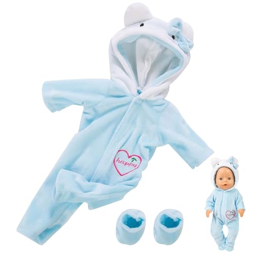 Puppenkleidung Puppen Zubehör Puppenkleider 35-43 cm Kleidung Outfits für Baby Puppen Puppenkleidung für Baby Puppen Süße Blaue Katzenpuppenkleidung Kann als Geschenk Verwendet Werden von Rienan