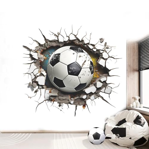 Wandtattoo Fussball Wandtattoo Fußball Wandtattoo Fußball Junge 3D Fussball Wandtatto Durchbruch Fussball Wandaufkleber Geeignet für Jugendzimmer Dekorative Wandaufkleber Geschenke von Rienan