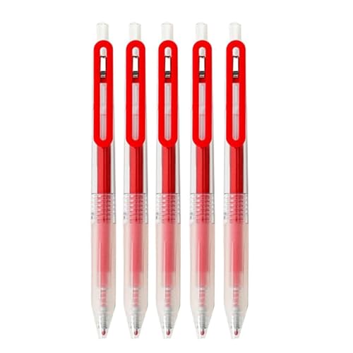 Rieort Kugelschreiber 5 Stück Kugelschreiber, einziehbare Tintenroller, glattes Schreiben, Gel-Tintenstifte, 05 mm, Gel-Tintenstifte für Studenten, neutraler Stift Schöne von Rieort