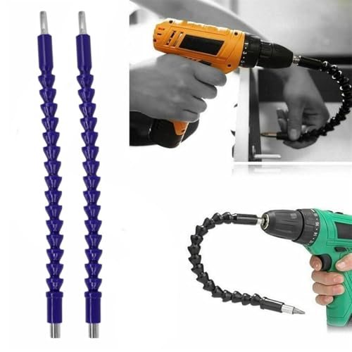 Flexible Drill Bit Extension Drill Bit Extension,Flexible Drill Bit Extension Bendable Screwdriver Drill Attachment, Soft Shafts Flexible Drill Bit Extensions for Electronic Drills (Blue-2Pc) von Rietoiu