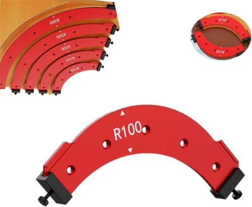 Holzbearbeitung Runde Eckradius Vorlagen, Router Tisch Eckradius Jig Holzbrett Bogenschneiden Hilfswerkzeug für Schrank Kleiderschrank Ecken Schalter Löcher, R100 / R150 / R200 / R250 / R300 (R100) von Rietoiu