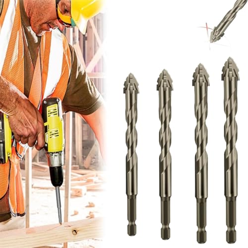 New Four-Flute Sawtooth Eccentric Drill Bit,Cozy Hoome Drill Bits,Efficient Drill and Tap Set,High Hardness Skewed Head Eccentric Drill Bits,Drill Bit Set for Wood and Metal (6+8+10+12mm) von Rietoiu