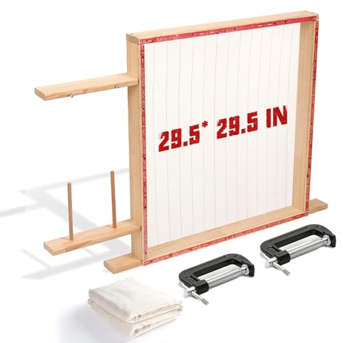 Riiai Tufting Frame, Teppich Tufting Frame, 29.5" x 29.5" Tufting Frame für Teppichherstellung, Holz Tufting Frame Teppichherstellung Zubehör für Tufting Gun, Tischständer Frame CarpetTools von Riiai