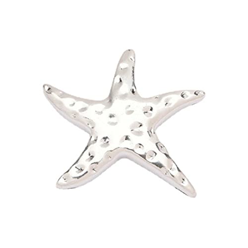 Riiichflowshop Anhänger mit Seestern-Charm Stern für Damen Schmuck Halsketten Herstellung von Fundstücken Antik-Silber 53 x 62 mm groß Legierung von Riiichflowshop