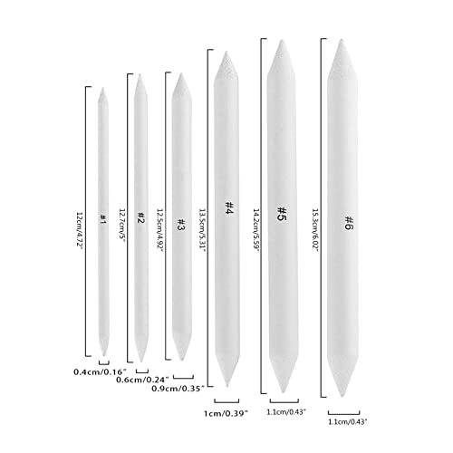 Riiichflowshop Papier-Papierwischer und Tortillions 6 Stück Kunstwischer Zeichenstifte für Künstlerstudenten Kohle Skizzen- und Zeichenwerkzeug Papier von Riiichflowshop