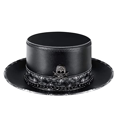 Riiichflowshop Pestarzthut Leder Steampunk-Zylinder für Halloween-Kostüm Requisiten für Erwachsene Pu-Leder von Riiichflowshop