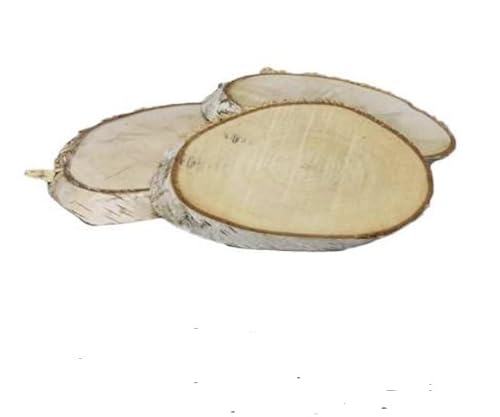 18 Stk ovale Holzscheiben 10-14cm Birkenscheiben oval Holzcheibe Bastelholz Deko Unterlage slice birch Naturdeko Herbstdeko Baumscheiben Birkenscheibe Deko Holzbrett Brettchen Untersetzer von RiloStore