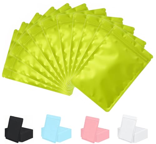 Rimiko 100 Stück Druckverschlussbeutel Zip Folienbeutel Undurchsichtig, Wiederverschließbare Tasche Mylar Ziplock zur Aufbewahrung von Lebensmittel und für Verpacken Proben (Grün, 10,5x15cm) von Rimiko