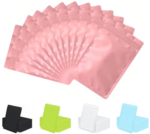 Rimiko 100 Stück Druckverschlussbeutel Zip Folienbeutel Undurchsichtig, Wiederverschließbare Tasche Mylar Ziplock zur Aufbewahrung von Lebensmittel und für Verpacken Proben (Rosa, 10,5x15cm) von Rimiko