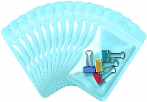 Rimiko 50 Stück Verdickte Druckverschlussbeutel Plastikbeutel, Wiederverschließbare Tasche Zip Folien Mylar zur Aufbewahrung von Lebensmittel und für Verpacken Proben, (Himmelblau,10,5x15 cm) von Rimiko