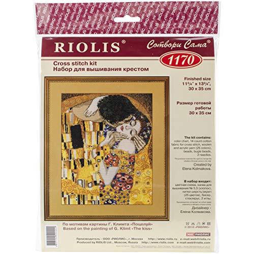 RIOLIS Counted Cross Stitch Kit 11.75"X13.75"-The Kiss/G.Klimt's Painting (14 Count) -R1170 von Riolis