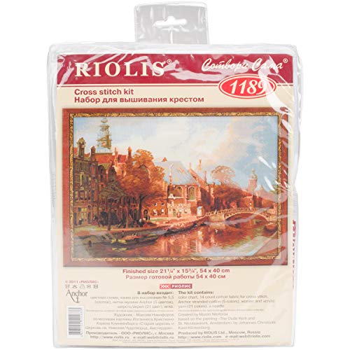 Riolis Amsterdam: Die alte Kirche Kreuzstich-Set, Baumwolle, Mehrfarbig, 54 x 40 x 0.1 cm von Riolis