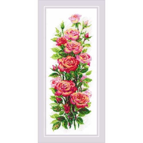 RIOLIS Counted Cross Stitch Kit 7.75"X19.75"-Blooming Roses (14 Count) von Riolis