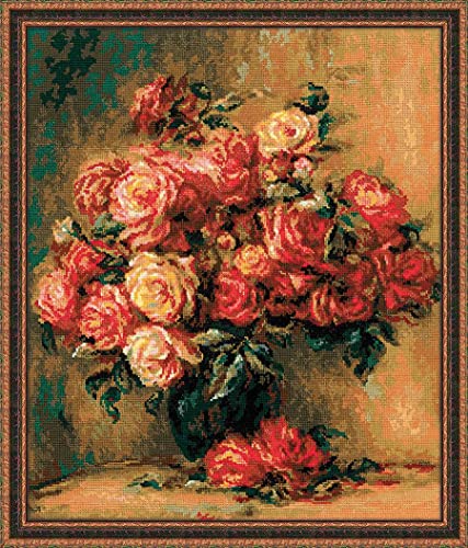 Riolis Kreuzstichset Bouquet of Roses, Weiß von Riolis