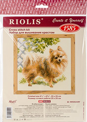 Riolis Pomeranian Cross Stitch Kit, Baumwolle, Multi-Color, 25 X 25 X 0,1 Cm von Riolis