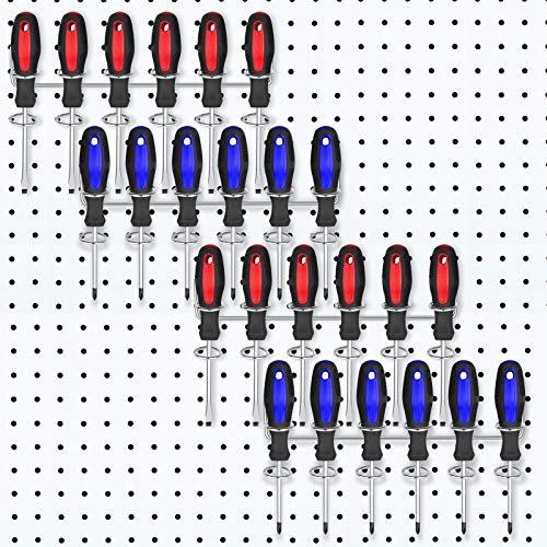 4 Stück 6-Werkzeug Multi-Tool Halter Multi-Ring Werkzeug Halter Werkzeug Organizer Racks Pegboard Zubehör für Stecktafel, Zangen (Silber) von Ripeng