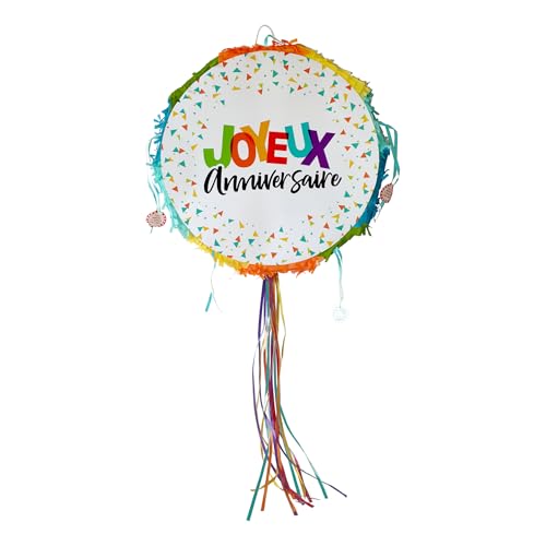 Rire et confettis, Pinata, rund, mehrfarbig, faltbar, D38 cm, Happy Confetti von Rire et confettis