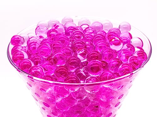 Risai Wasserkugeln, Kristallgel-Perlen, perfekt für Hydrogel-Pflanzen, Vasenfüller, Mittelstück, Silikon-Kugeln, Gelee-Edelsteine, Wachstumsperlen 5000pcs, Hot Pink 100g von Risai