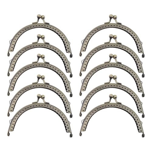 Risbay Kussverschluss-Set, 10,2 cm, Eisen-Metall, Münzgeldbörsenrahmen, Hardware, Bronze, Kussverschluss, 10 Stück, für Geldbörsenherstellung, Bastelarbeiten, Taschenherstellung, Antik-Bronze Risbay Kussverschluss-Set, 10,2 cm, Eisen-Metall, Münzgeldbörsenrahmen, Hardware, Bronze, Kussverschluss, 10 Stück, für Geldbörsenherstellung, Bastelarbeiten, Taschenherstellung, Antik-Bronze von Risbay