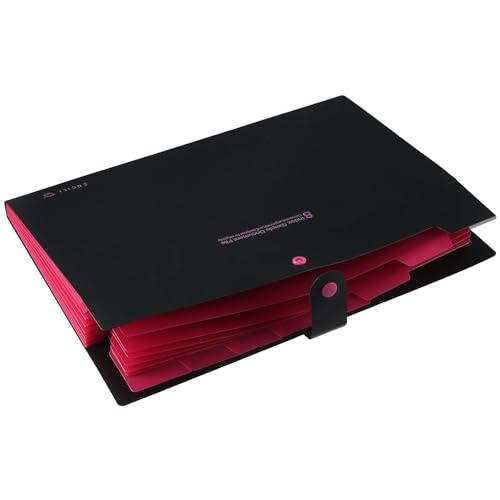 Risedot 8 Taschen Organ Clip Multi Bay Office Aufbewahrungstasche, Datentasche, Datentasche, Papiertüte (schwarz), Fächermappen mit Taschen von Risedot