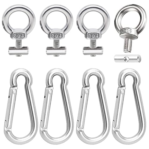 4pcs Piping Stopper and Carabiners Set, 304 Stainless Steel Markise Stopper for Caravan Piping Rail von Risegun