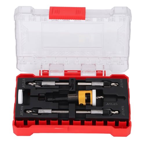 Countersink Drill Bit Set, 7pcs Aluminiumlegierung Hex Shank Counter Sinker Drill Bit Set 90 Grad Countersink -Winkel für Holzbearbeitung von Risegun