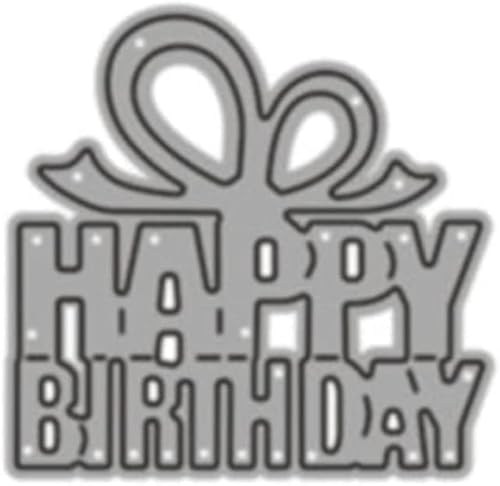 Metall-Stanzschablone mit Aufschrift "Happy Birthday", Papierkunst, Stanzschablone, Prägemesser, Formschablone für DIY-Karten, Happy Birthday, Stanzformen für Kartenherstellung, Scrapbooking, Stanzen, von Risprsulen