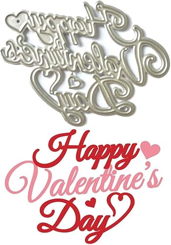 Wörter Metall-Stanzform für Kartenherstellung und Fotoalben, Dekorationen, Buchstaben, Schablonen für DIY, Scrapbooking, Basteln, Stanzen und Prägen (Happy Valentine's Day) von Risprsulen