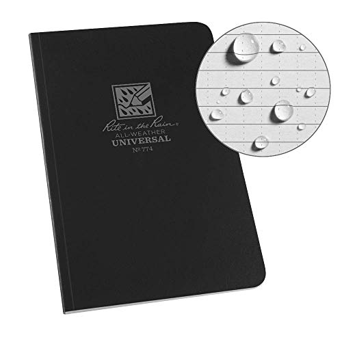 Rite in the Rain Allwetter Soft Cover Notebook, 4 5/20,3 cm X 7 1/10,2 cm, Universal Muster (Nr. 374) schwarz von Rite in the Rain