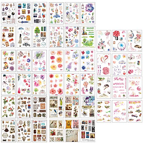 Ritte Scrapbooking Aufkleber, Japanische Papieraufkleber, 48 Blatt Fotoalbum Dekoration Tagebuch Album Stick Label für Tagebuch Scrapbook Kalender Notizbuch Fotoalbum DIY Dekoration (Set B) von Ritte