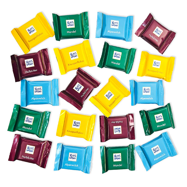 Ritter Sport Quadretties-Mini, 10 Stück, süßes Mitgebsel für Kinder von Ritter Sport