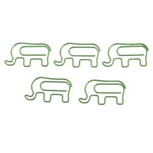 100-teiliges Büroklammer-Set mit Niedlichen Elefanten aus Edelstahl, Langlebige Büroklammern für Frauen, Lehrer, mit Aufbewahrungsbox (GREEN) von Riuulity